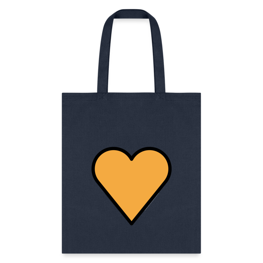 Orange Heart Moji Tote Bag - Emoji.Express - navy