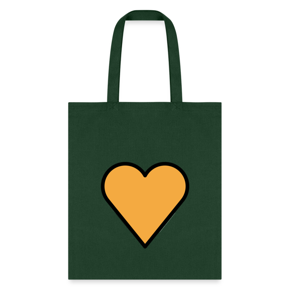 Orange Heart Moji Tote Bag - Emoji.Express - forest green