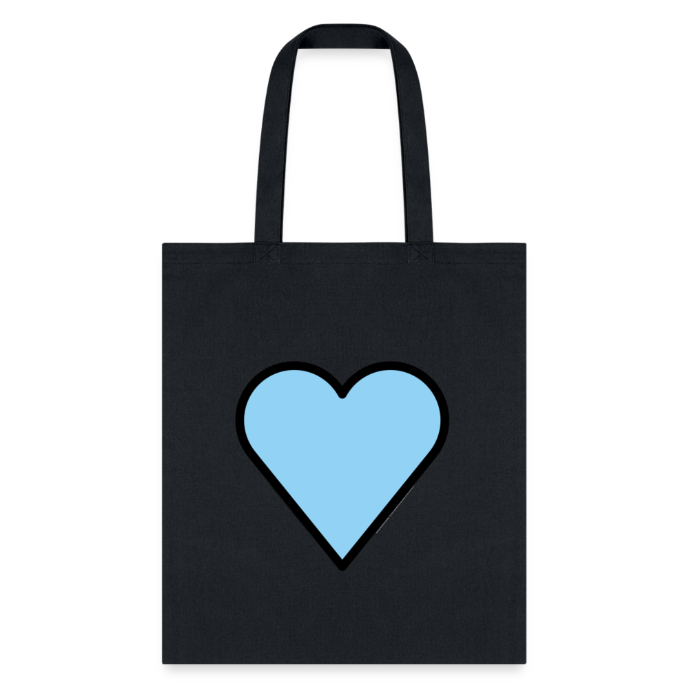 Blue Heart Moji Tote Bag - Emoji.Express - black