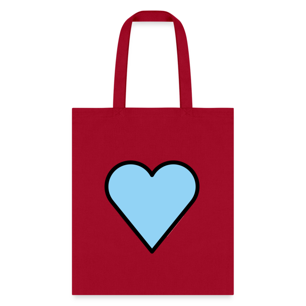 Blue Heart Moji Tote Bag - Emoji.Express - red