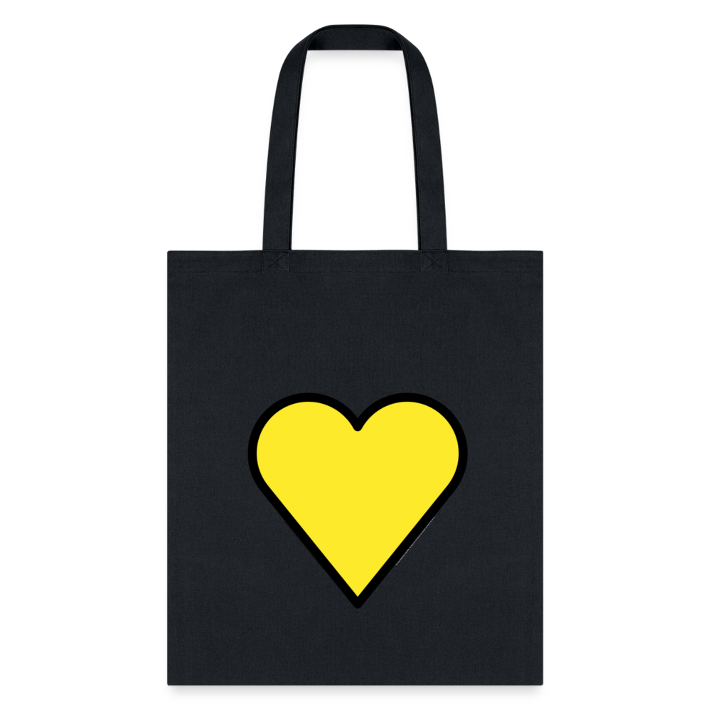 Yellow Heart Moji Tote Bag - Emoji.Express - black