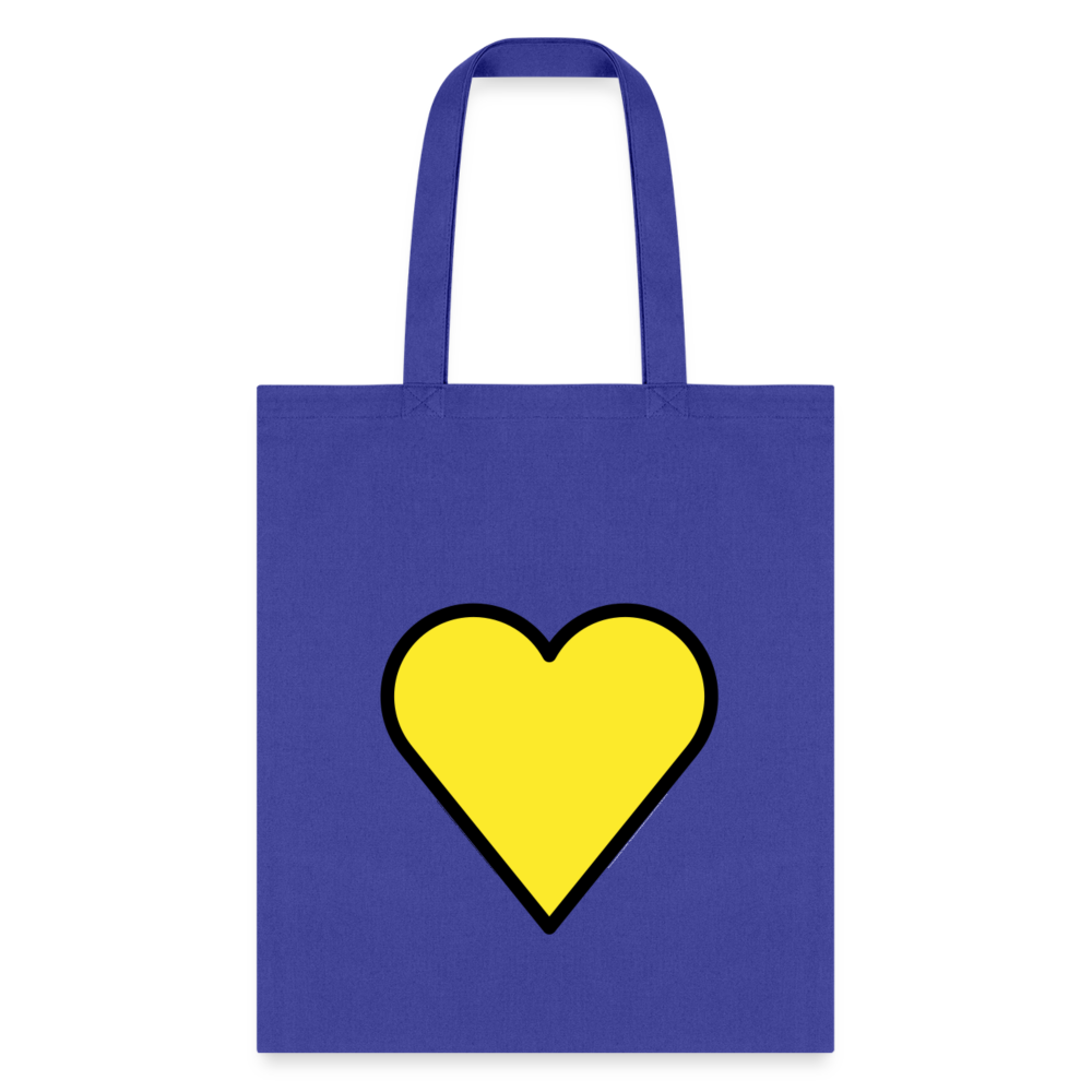 Yellow Heart Moji Tote Bag - Emoji.Express - royal blue