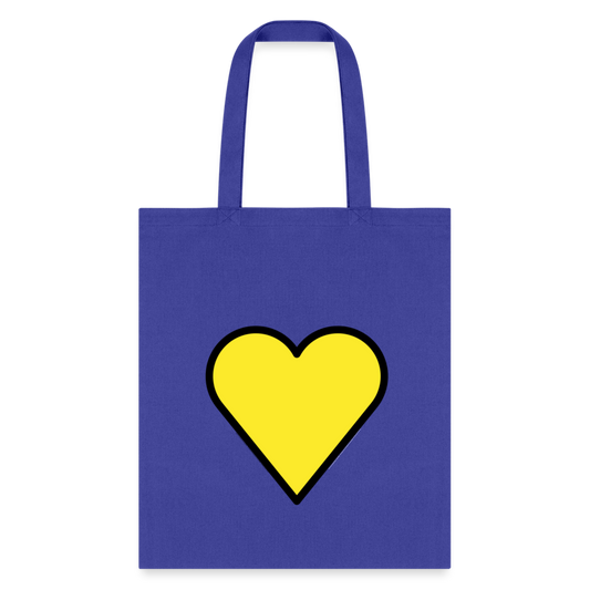 Yellow Heart Moji Tote Bag - Emoji.Express - royal blue