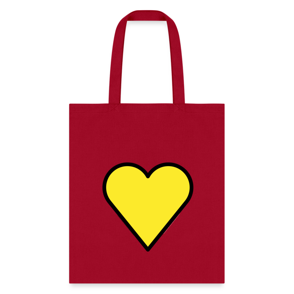 Yellow Heart Moji Tote Bag - Emoji.Express - red