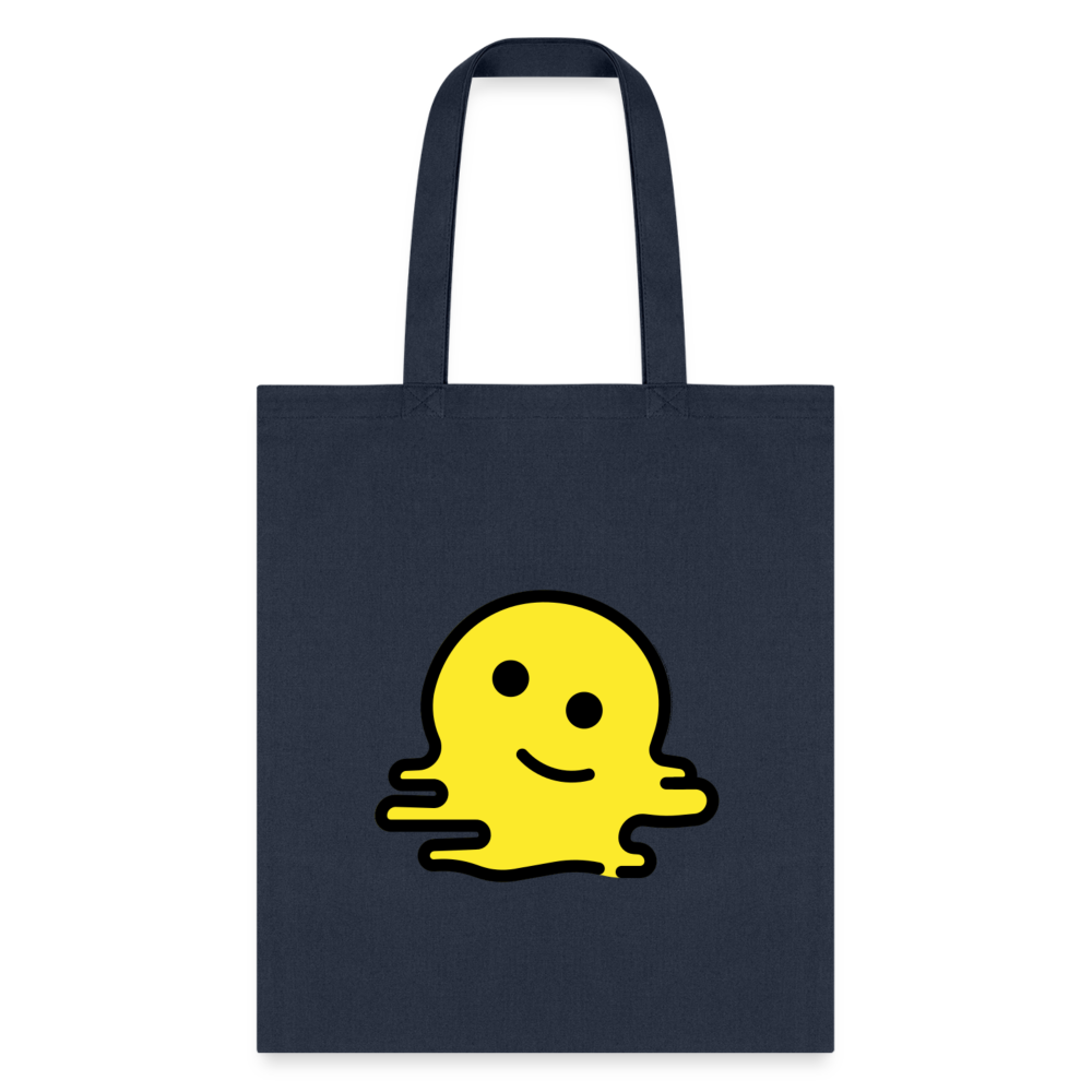 Melting Face Moji Tote Bag - Emoji.Express - navy