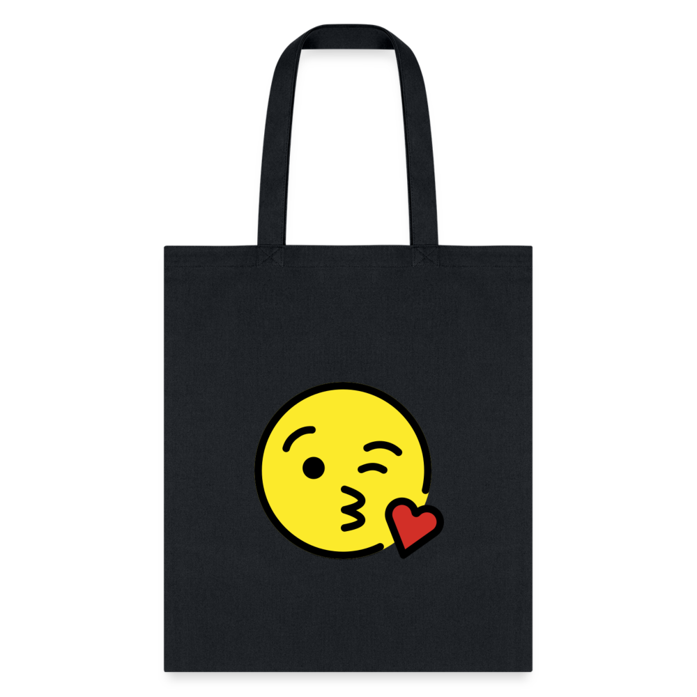 Face Blowing A Kiss Moji Tote Bag - Emoji.Express - black