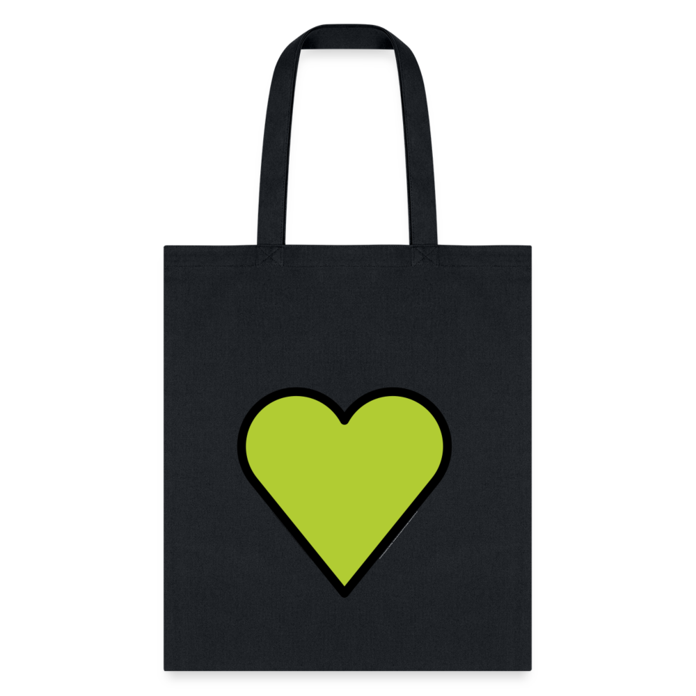 Green Heart Moji Tote Bag - Emoji.Express - black