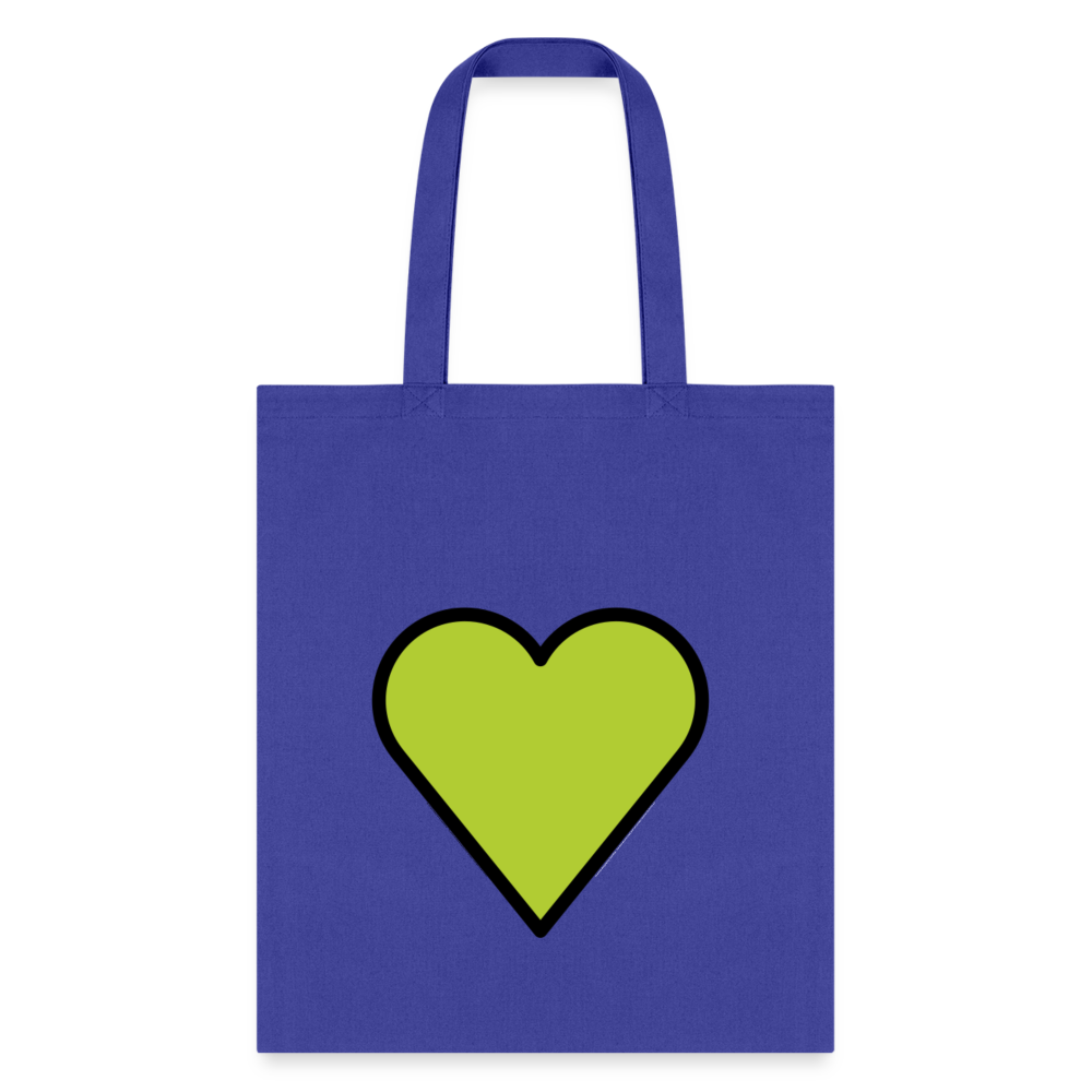 Green Heart Moji Tote Bag - Emoji.Express - royal blue