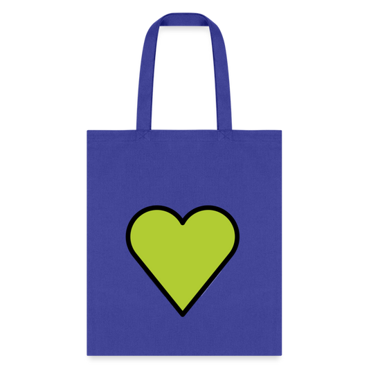 Green Heart Moji Tote Bag - Emoji.Express - royal blue