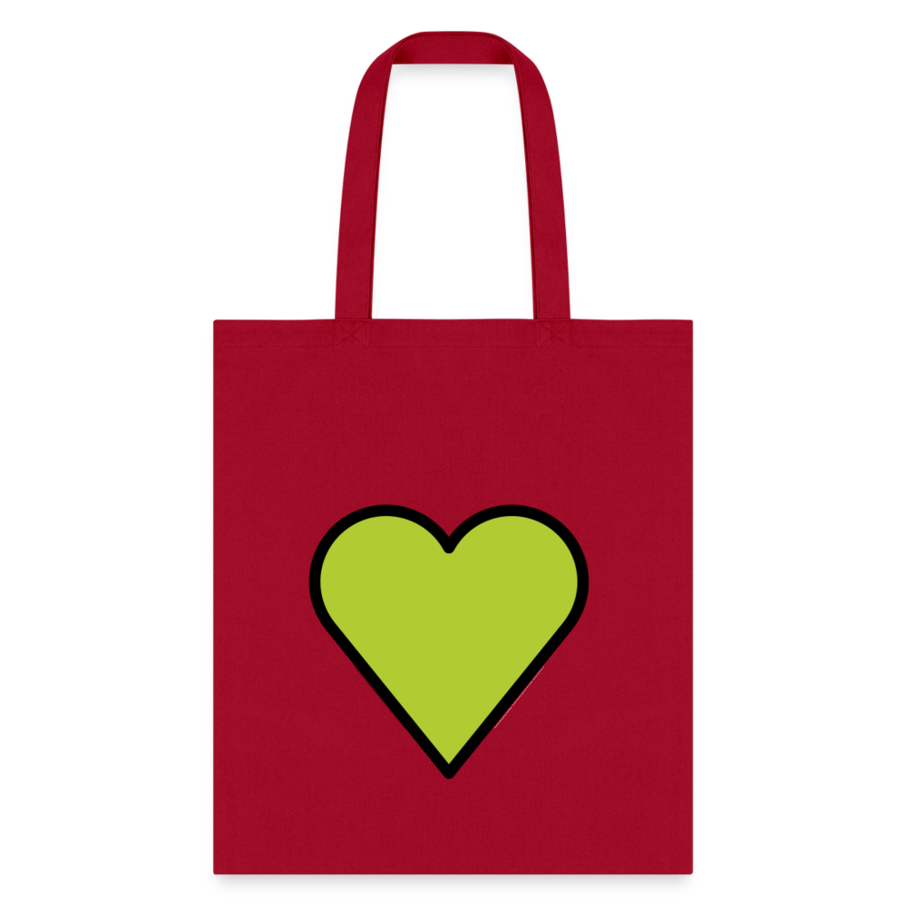 Green Heart Moji Tote Bag - Emoji.Express - red