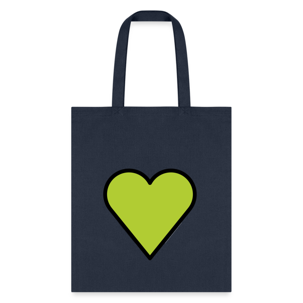 Green Heart Moji Tote Bag - Emoji.Express - navy