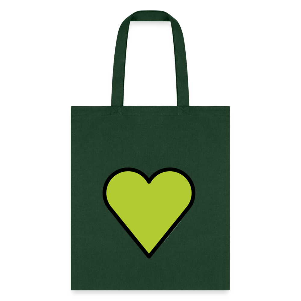 Green Heart Moji Tote Bag - Emoji.Express - forest green