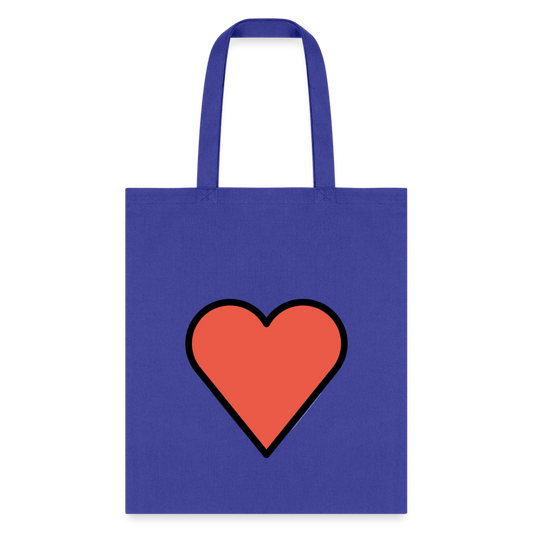 Red Heart Moji Tote Bag - Emoji.Express - royal blue