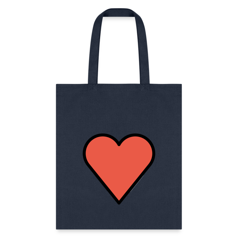 Red Heart Moji Tote Bag - Emoji.Express - navy