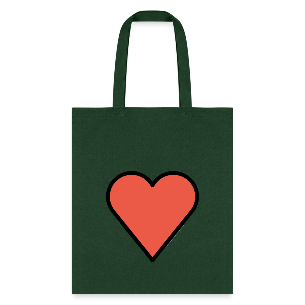 Red Heart Moji Tote Bag - Emoji.Express - forest green