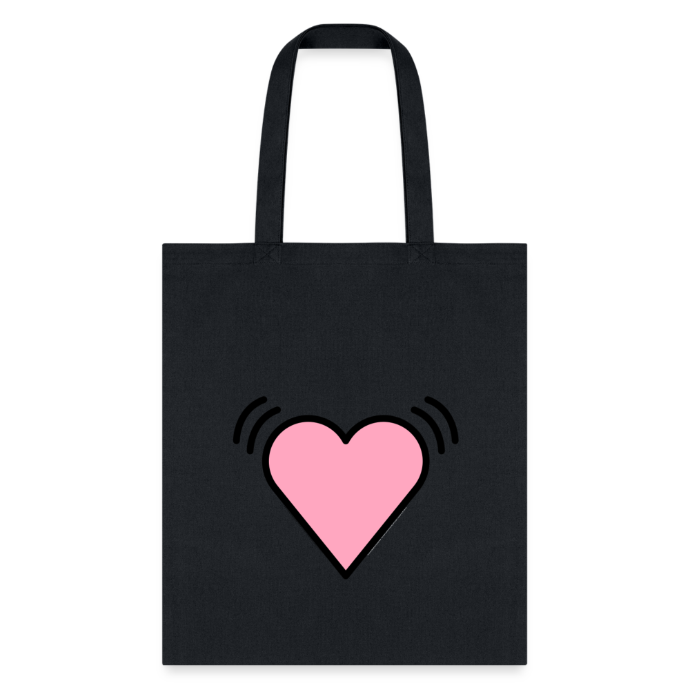 Beating Heart Moji Tote Bag - Emoji.Express - black