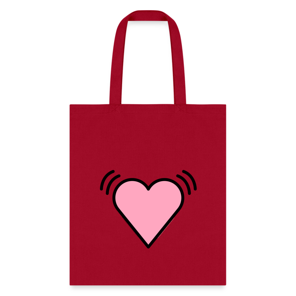 Beating Heart Moji Tote Bag - Emoji.Express - red