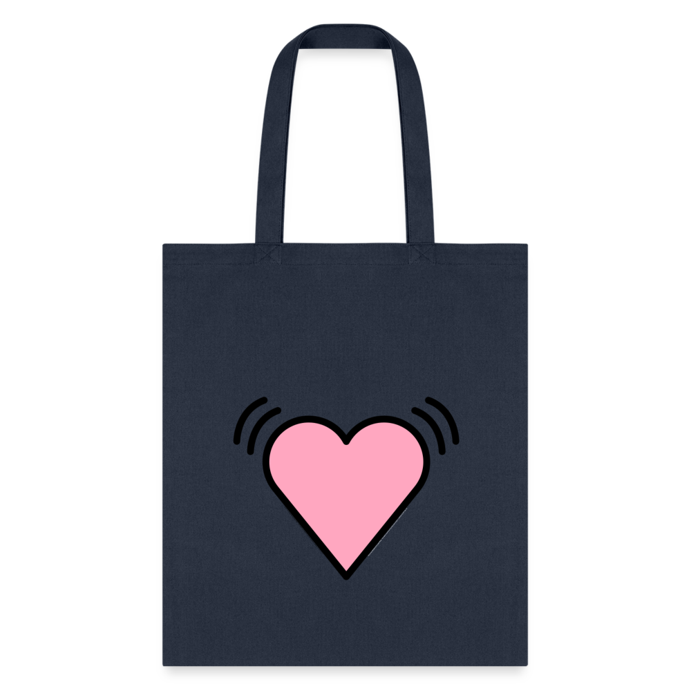 Beating Heart Moji Tote Bag - Emoji.Express - navy