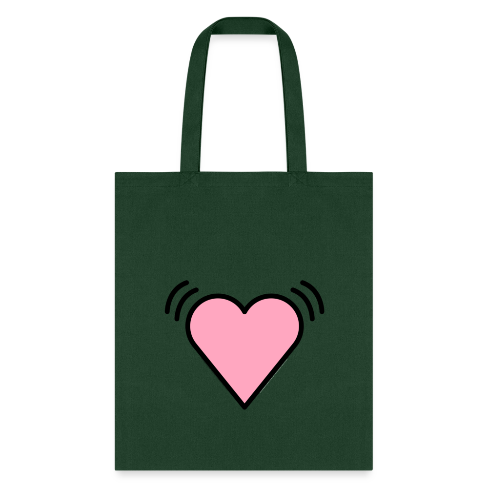 Beating Heart Moji Tote Bag - Emoji.Express - forest green