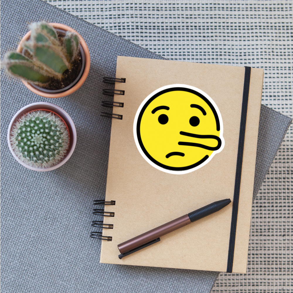 Lying Face Moji Sticker - Emoji.Express - white matte