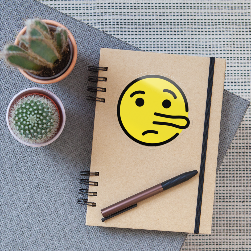 Lying Face Moji Sticker - Emoji.Express - transparent glossy