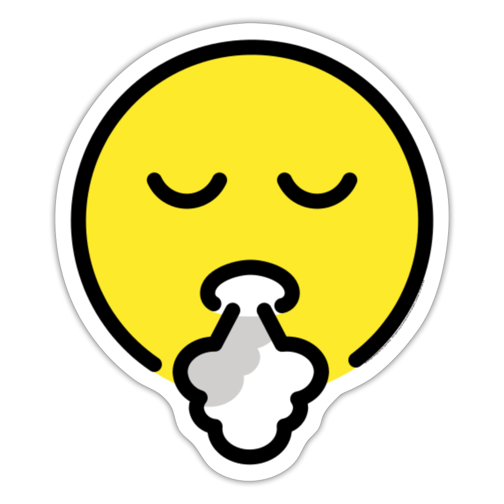 Face Exhaling Moji Sticker - Emoji.Express - white matte