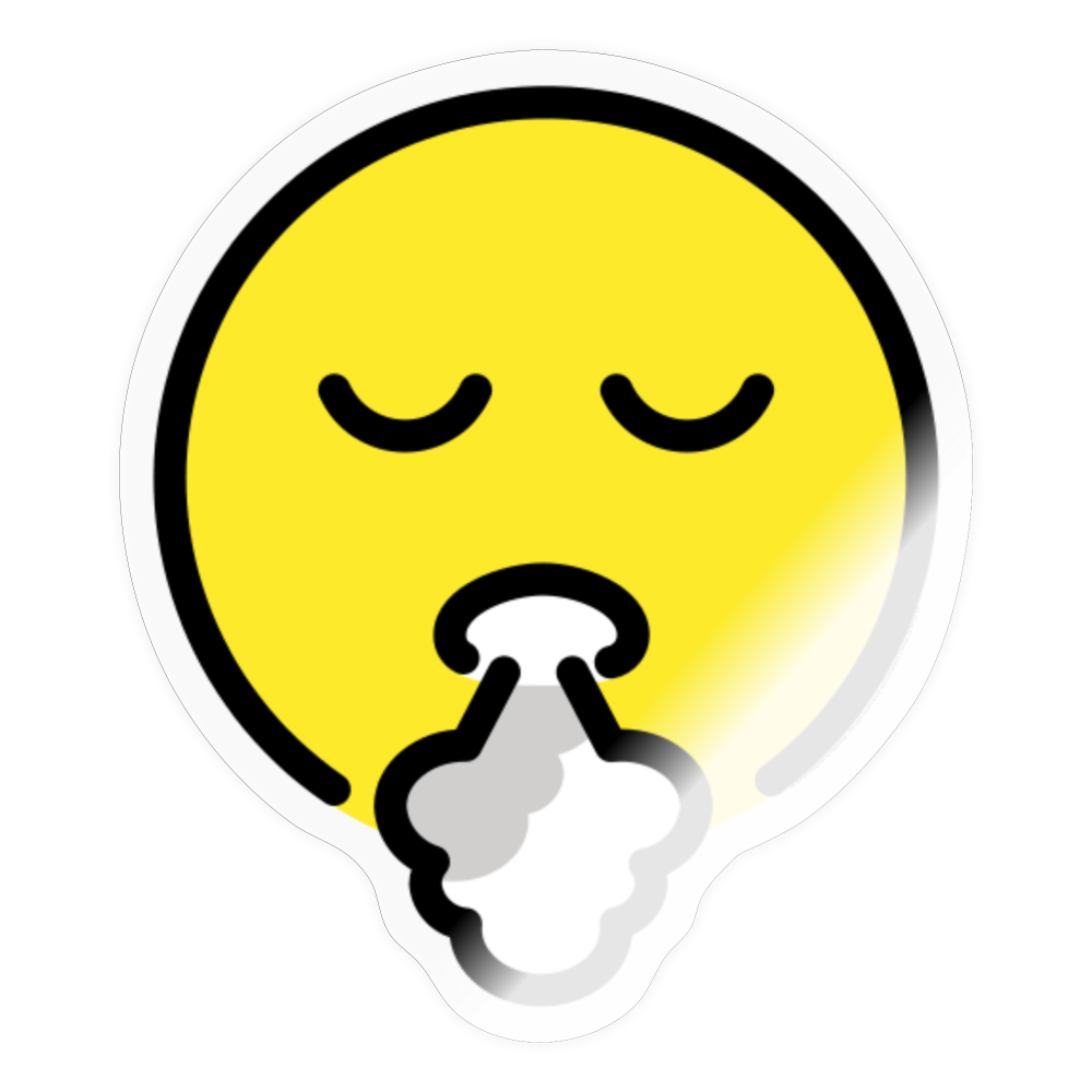 Face Exhaling Moji Sticker - Emoji.Express - transparent glossy