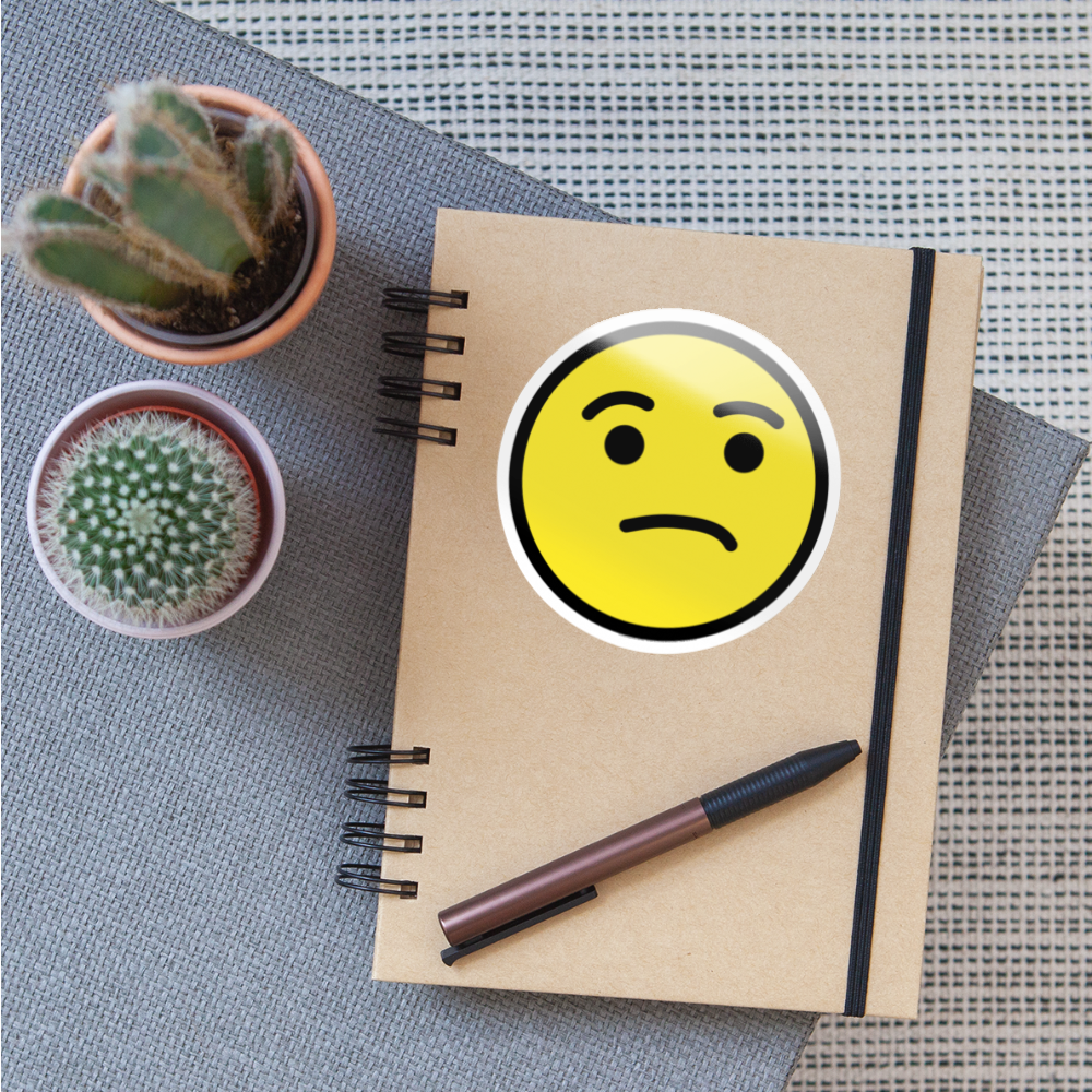 Unamused Face Moji Sticker - Emoji.Express - white glossy