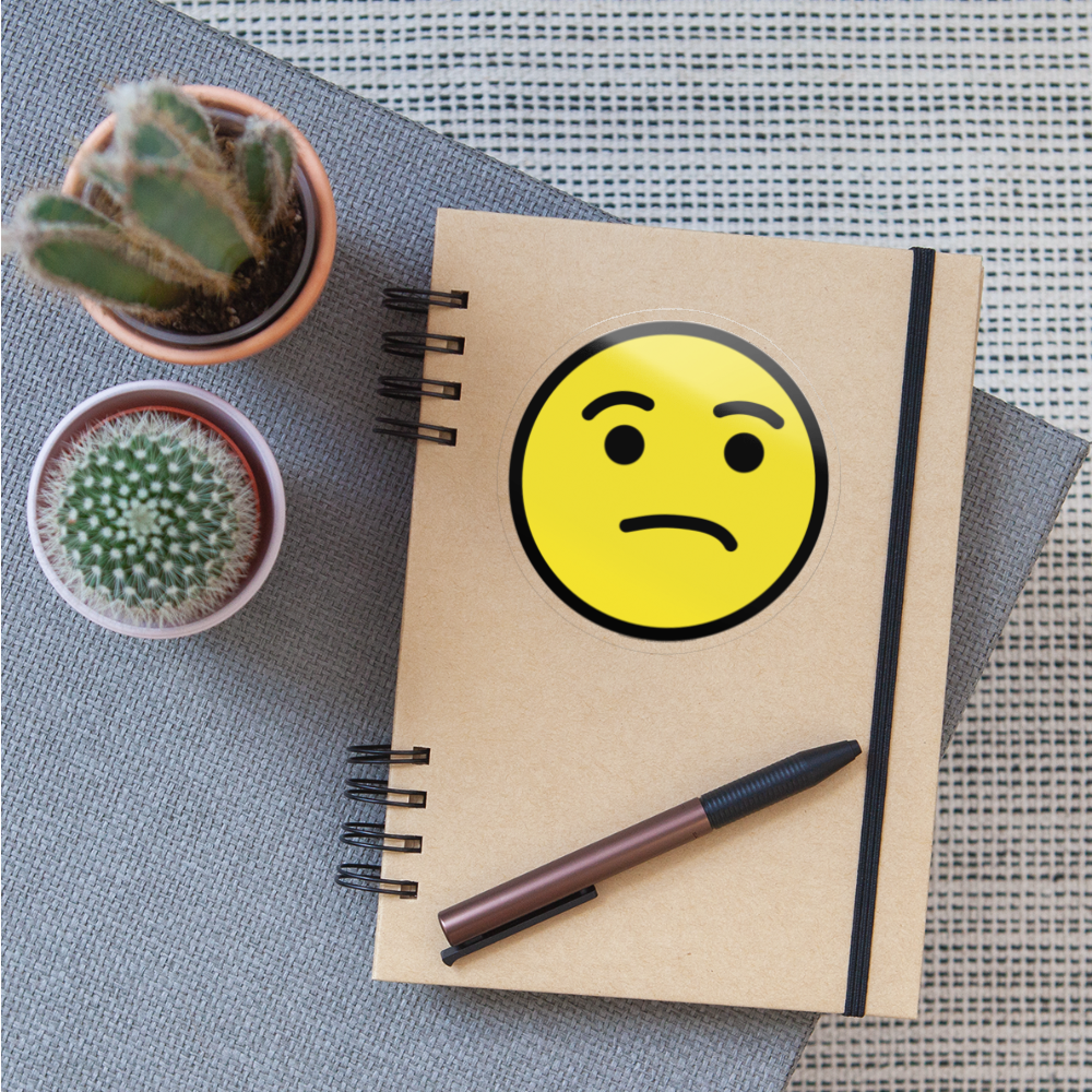 Unamused Face Moji Sticker - Emoji.Express - transparent glossy