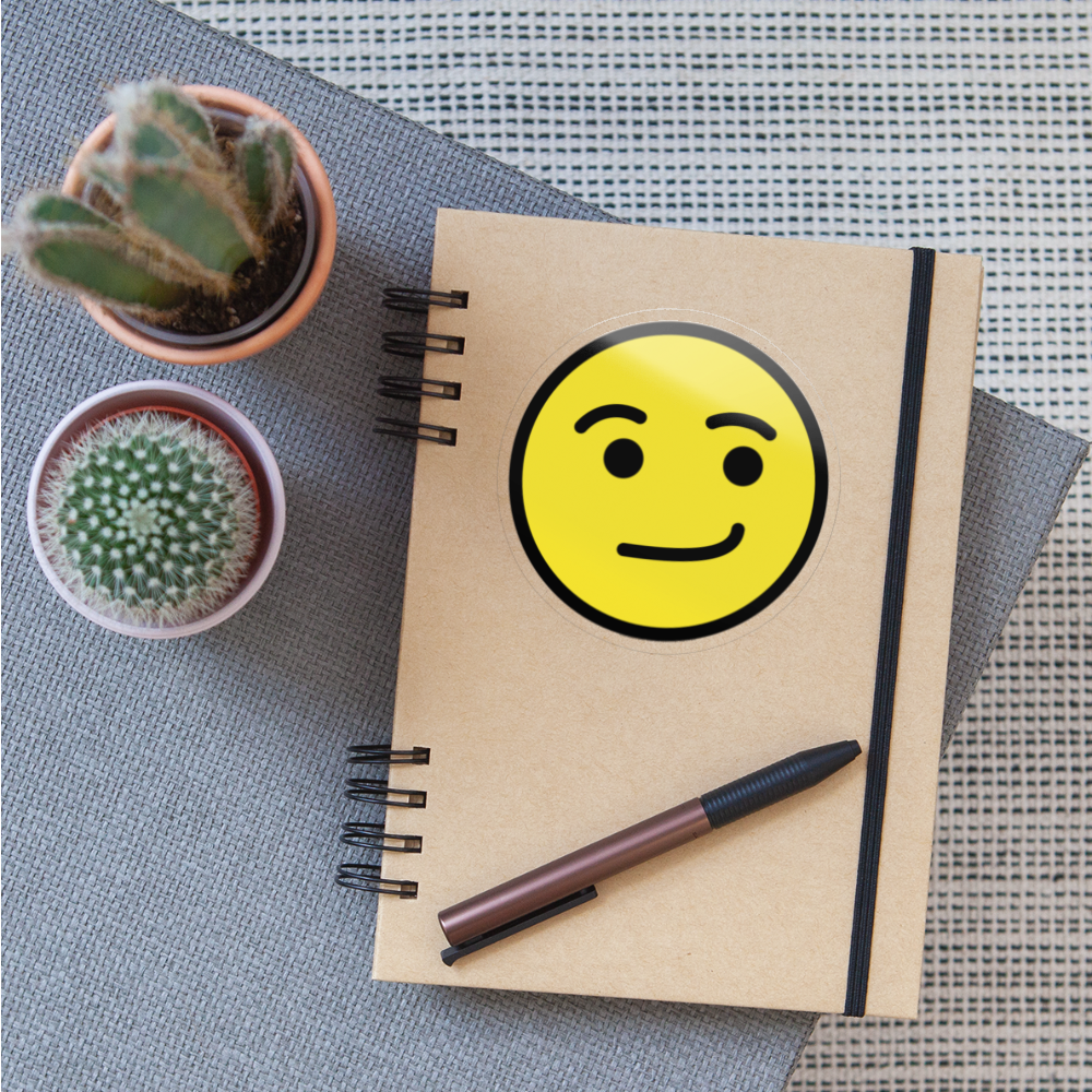 Smirking Face Moji Sticker - Emoji.Express - transparent glossy