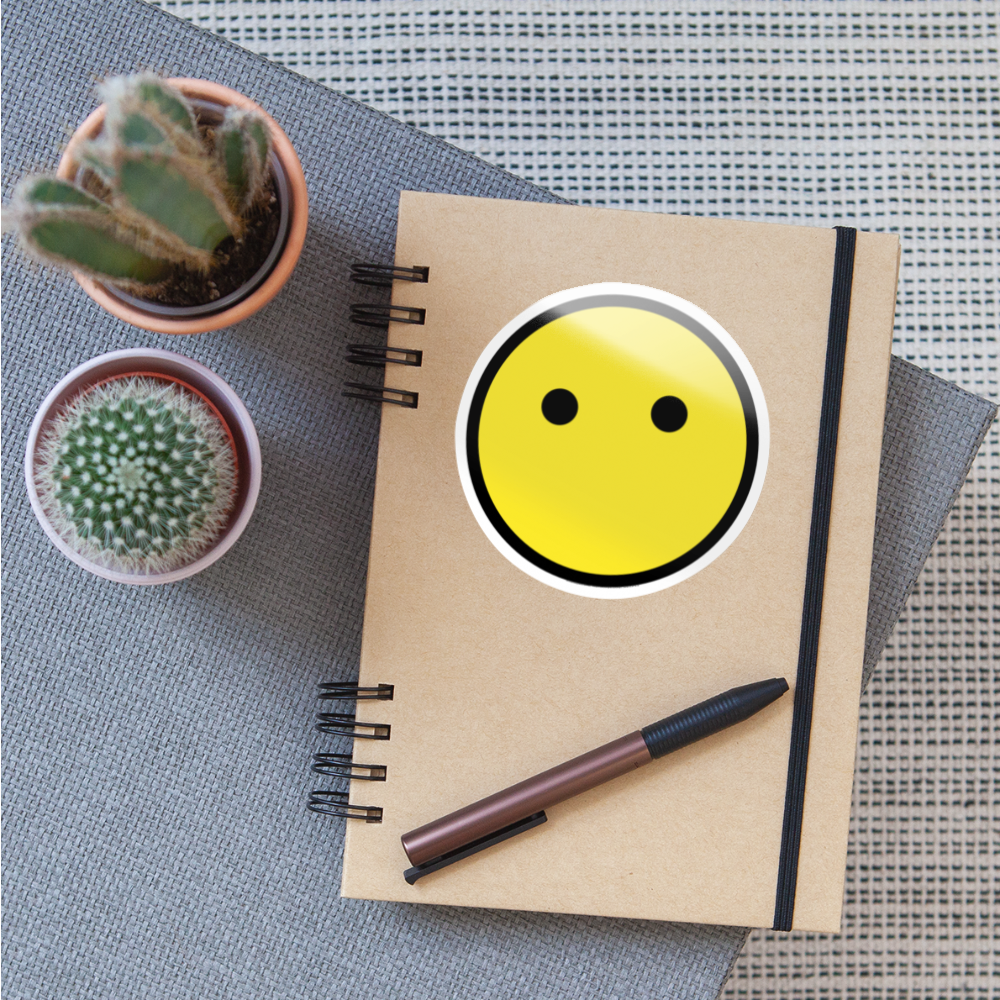 Face without Mouth Moji Sticker - Emoji.Express - white glossy