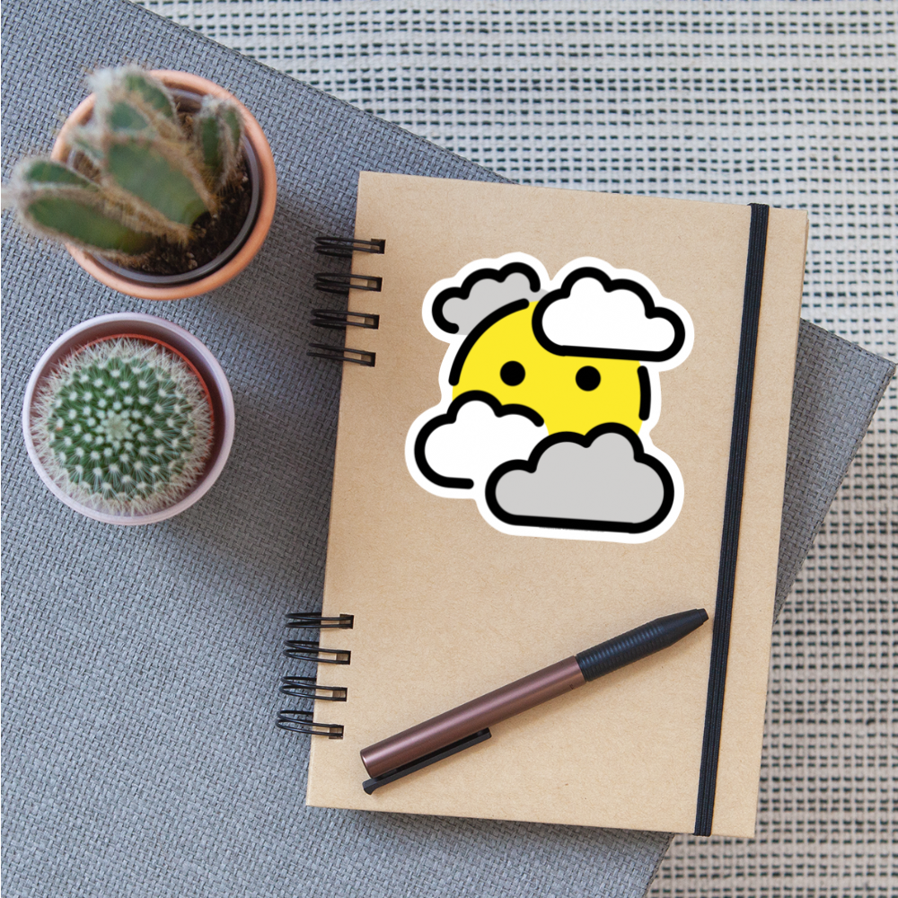 Face in Clouds Moji Sticker - Emoji.Express - white matte