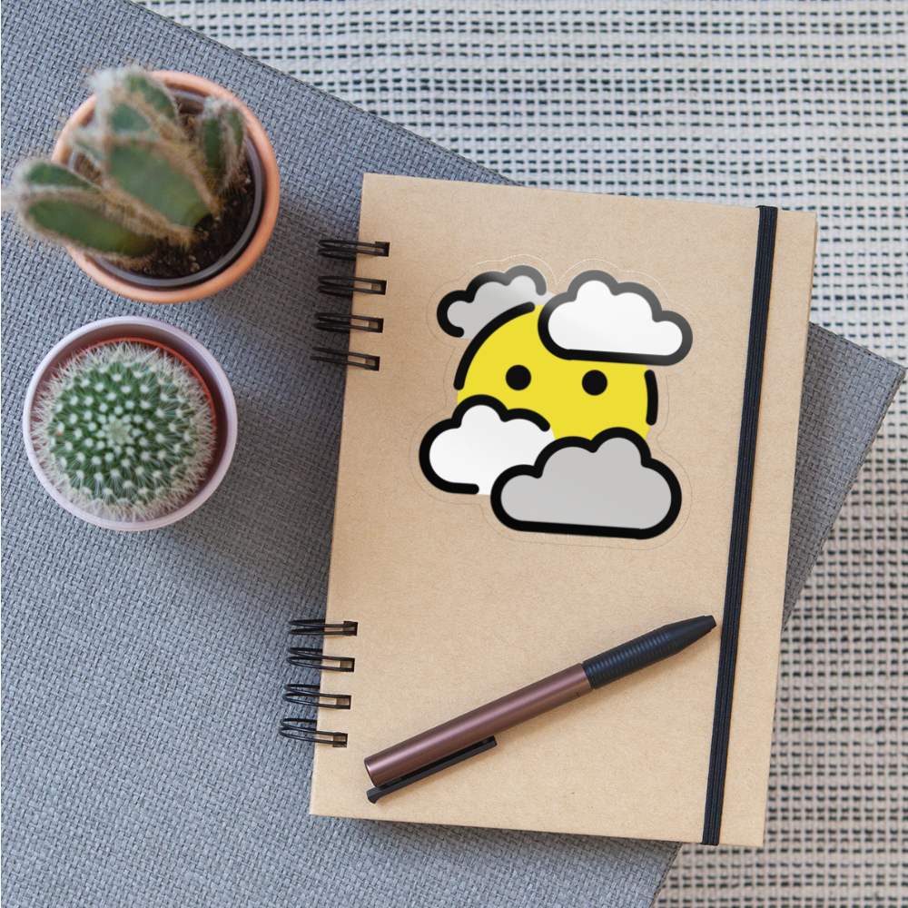 Face in Clouds Moji Sticker - Emoji.Express - transparent glossy