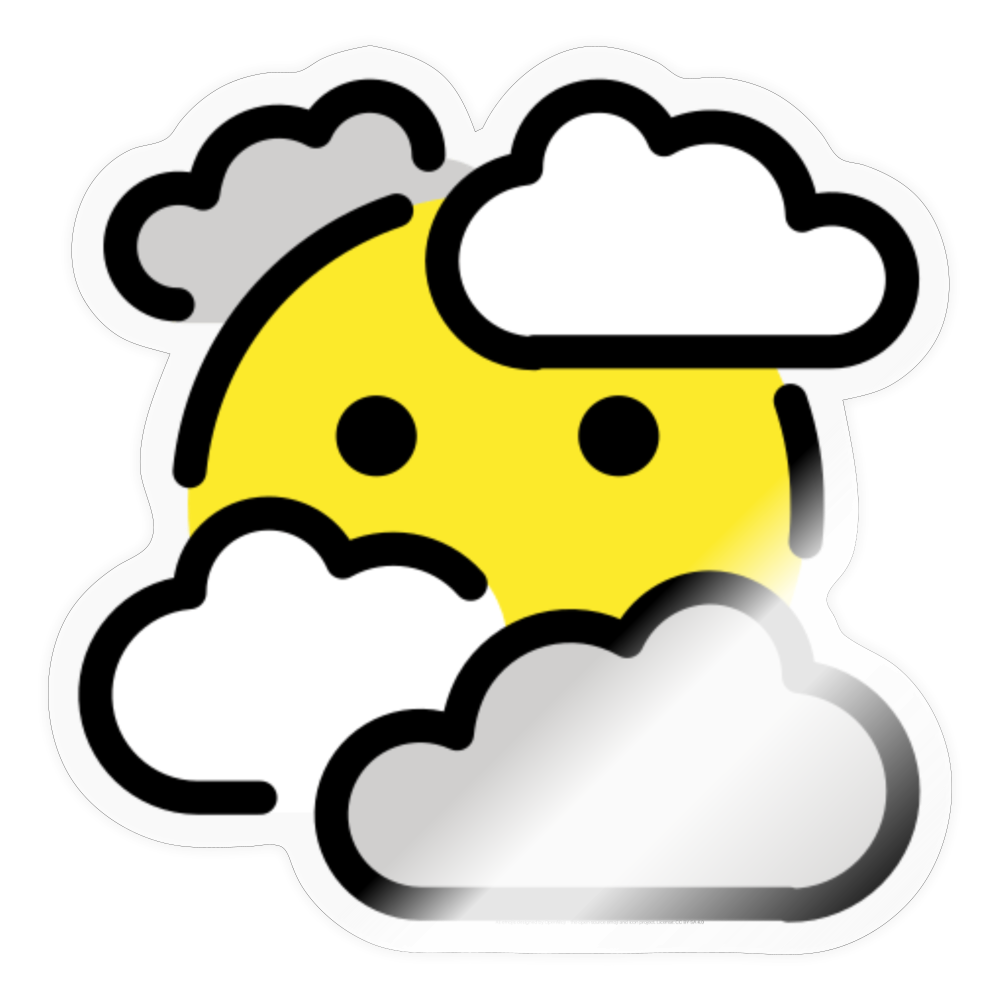 Face in Clouds Moji Sticker - Emoji.Express - transparent glossy