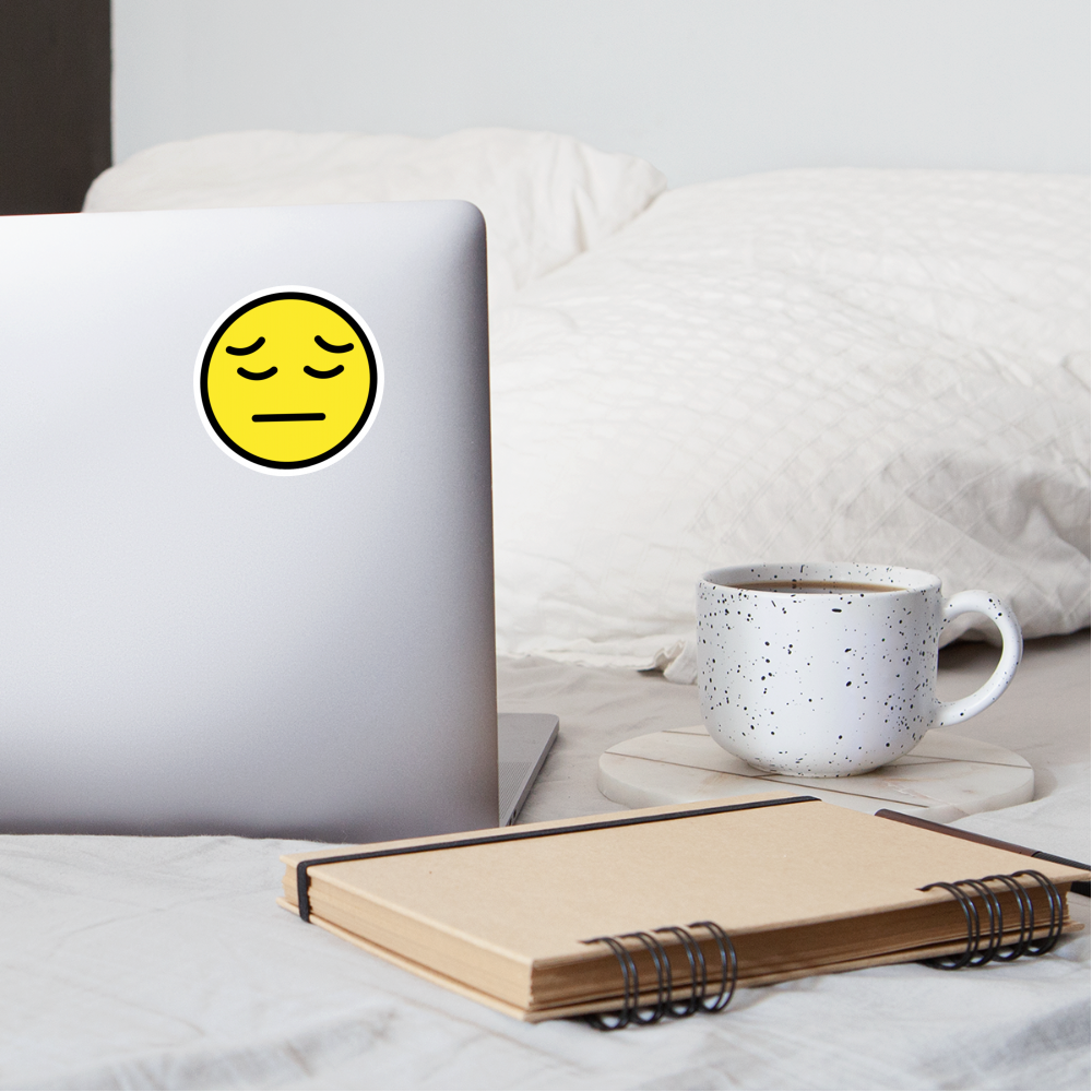 Pensive Face Moji Sticker - Emoji.Express - white matte