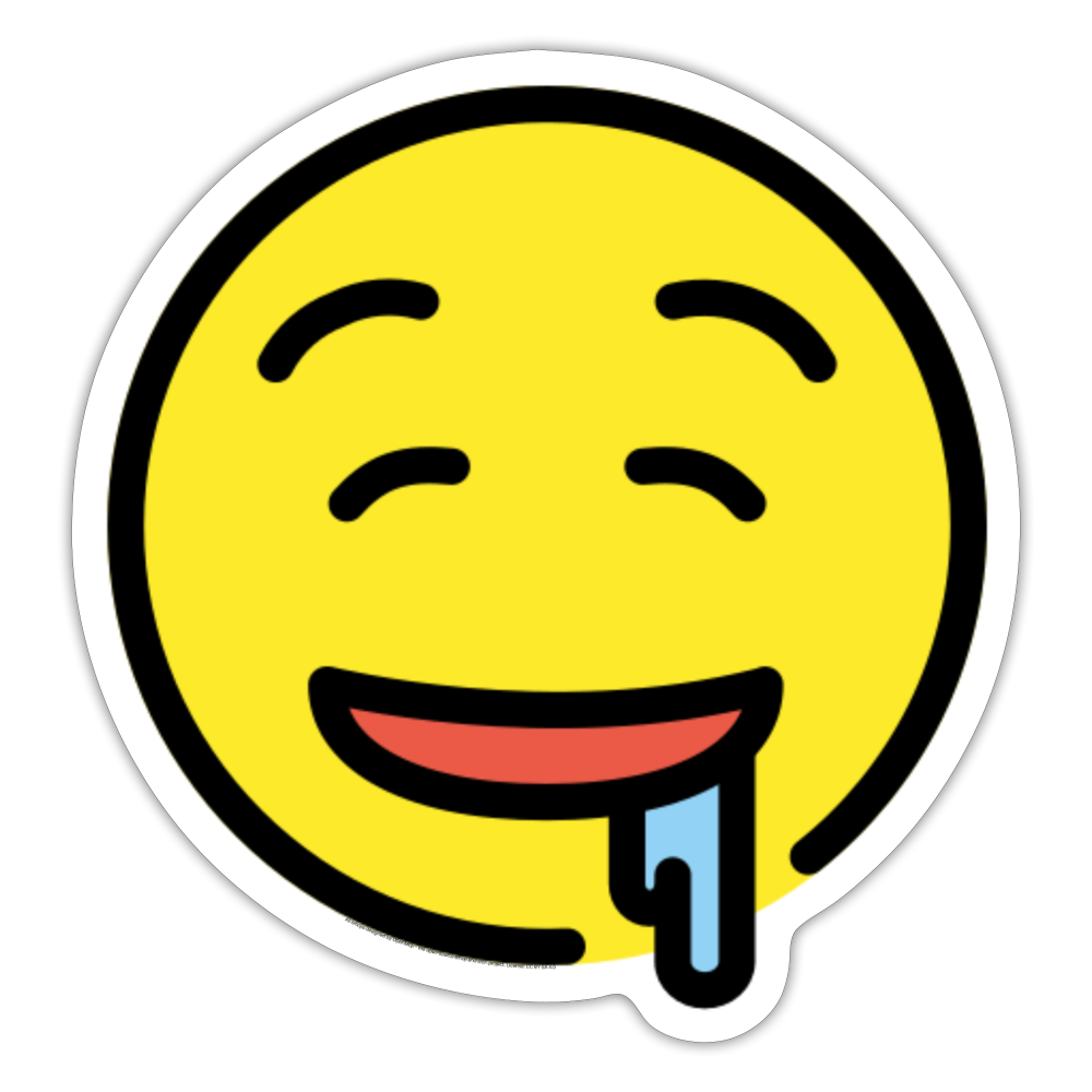 Drooling Face Moji Sticker - Emoji.Express - white matte