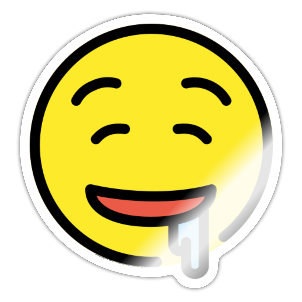 Drooling Face Moji Sticker - Emoji.Express - white glossy