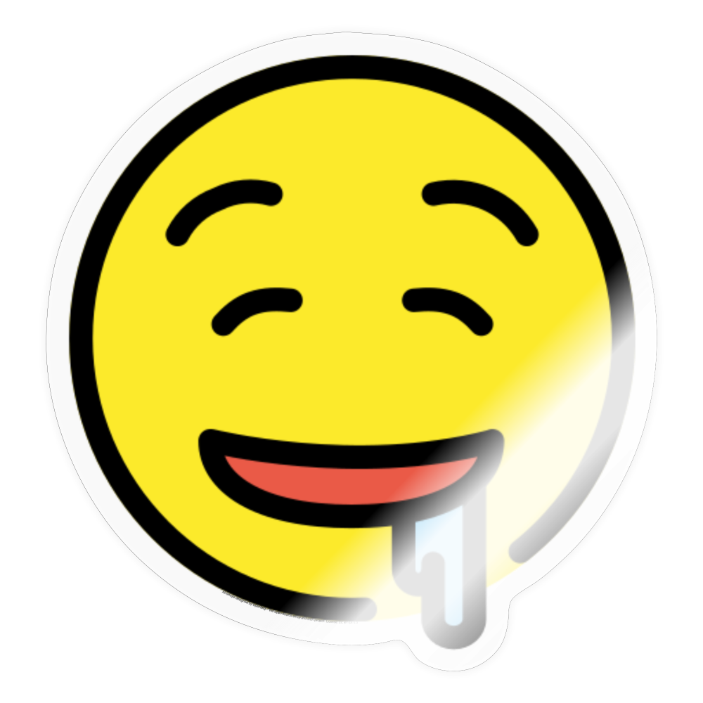 Drooling Face Moji Sticker - Emoji.Express - transparent glossy