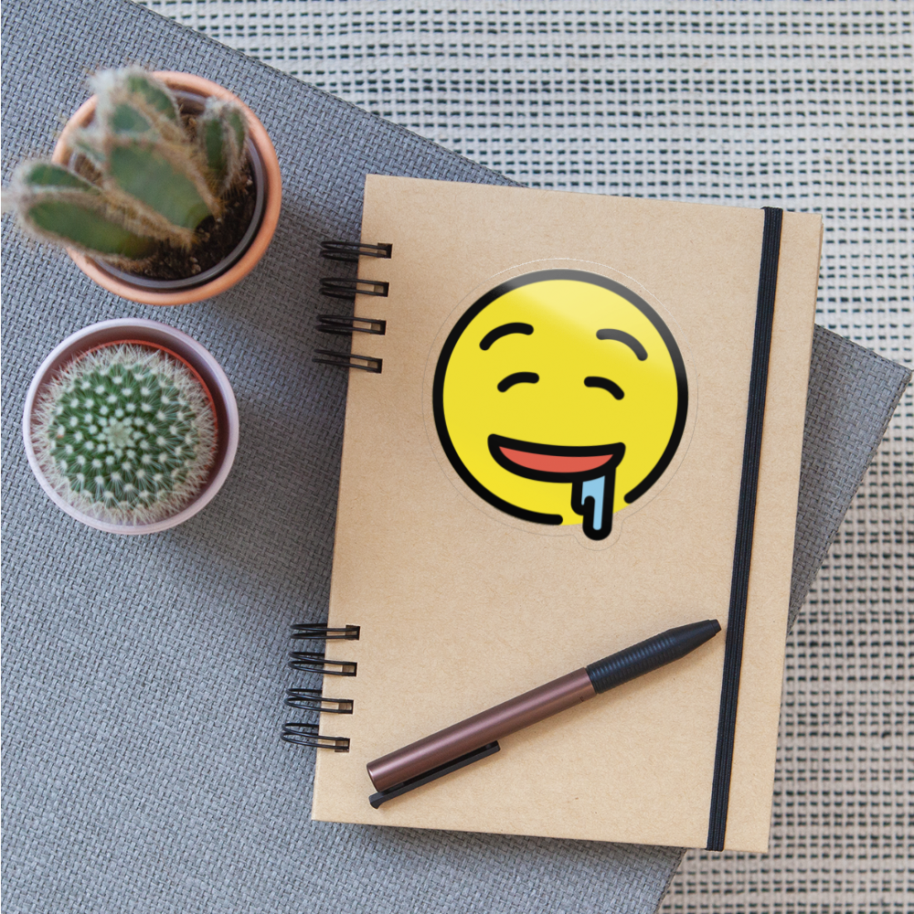 Drooling Face Moji Sticker - Emoji.Express - transparent glossy