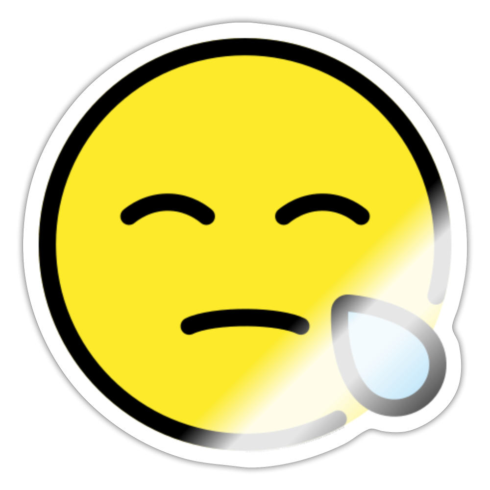 Sleepy Face Moji Sticker - Emoji.Express - white glossy