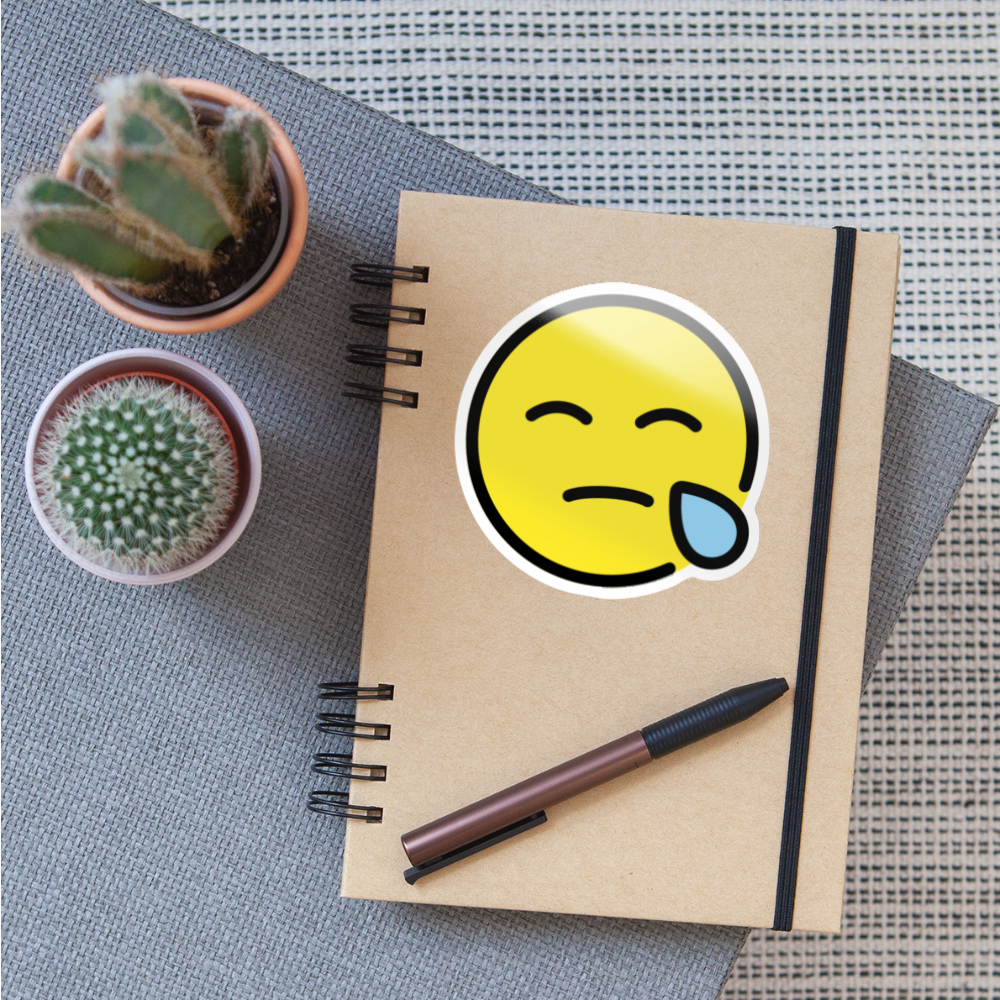 Sleepy Face Moji Sticker - Emoji.Express - white glossy