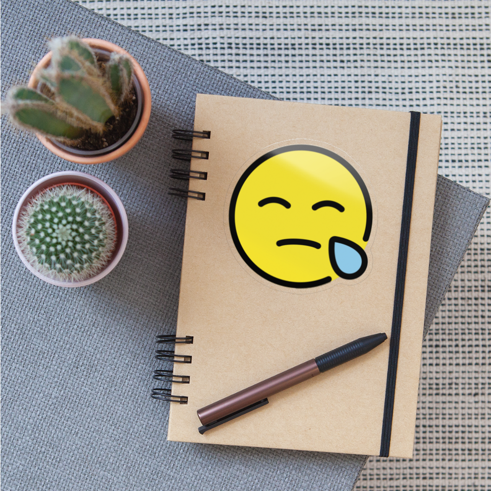 Sleepy Face Moji Sticker - Emoji.Express - transparent glossy