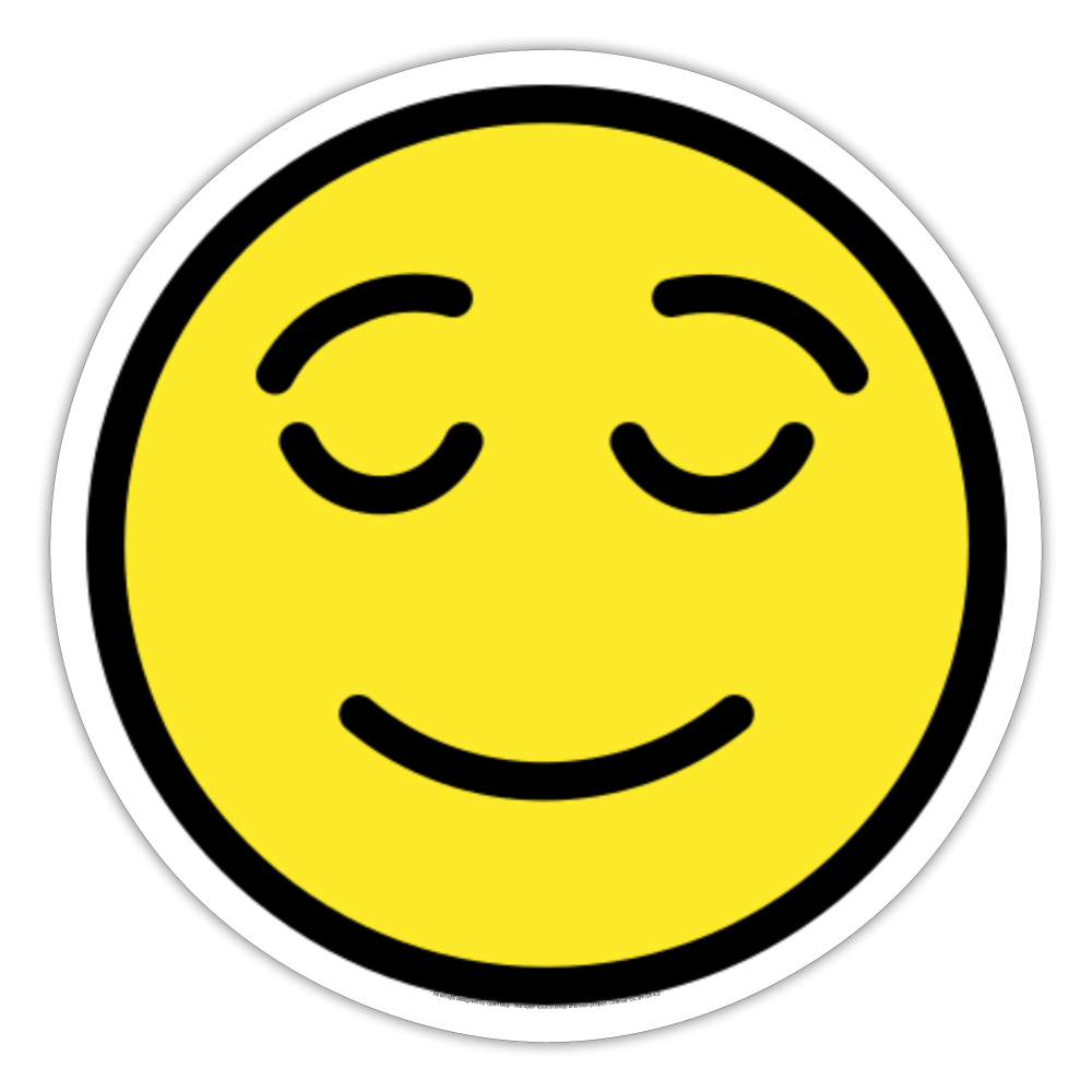 Relieved Face Moji Sticker - Emoji.Express - white matte