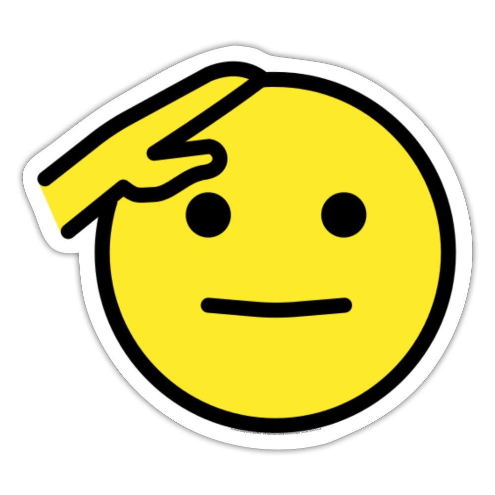 Saluting Face Moji Sticker - Emoji.Express - white matte