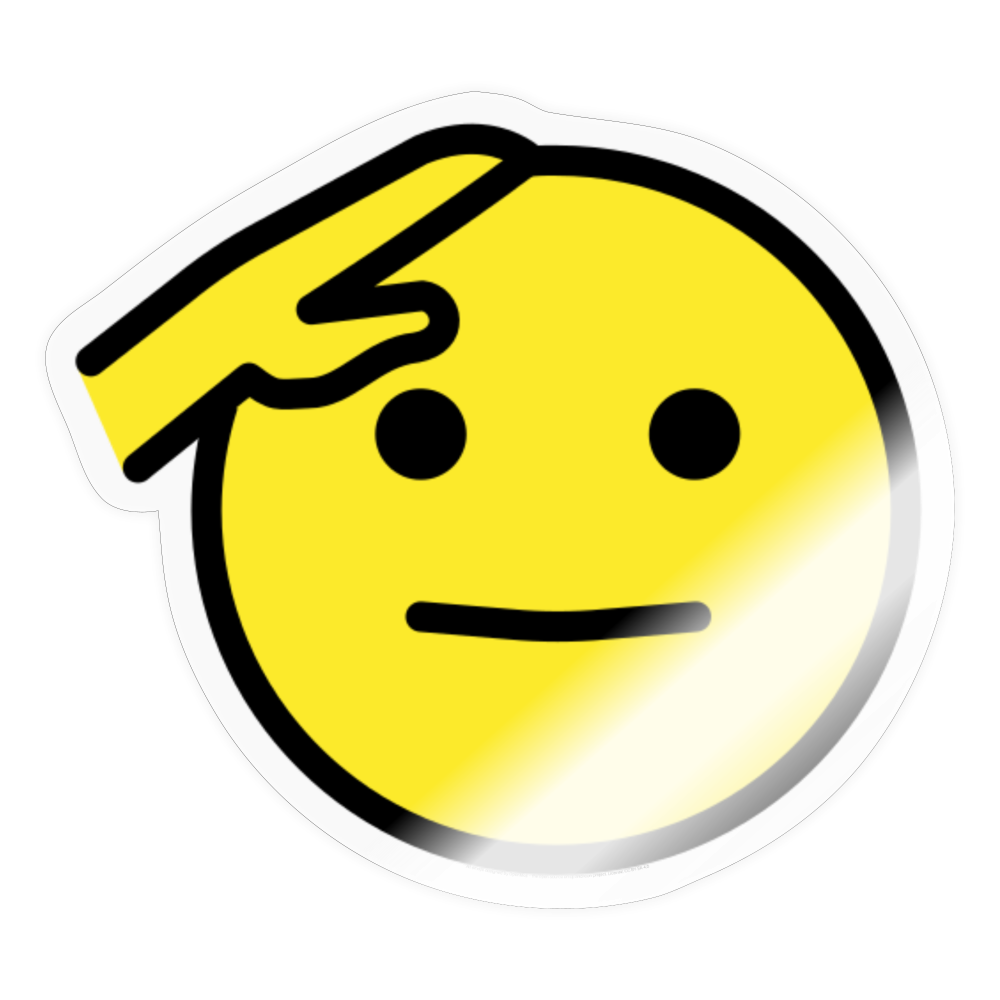 Saluting Face Moji Sticker - Emoji.Express - transparent glossy