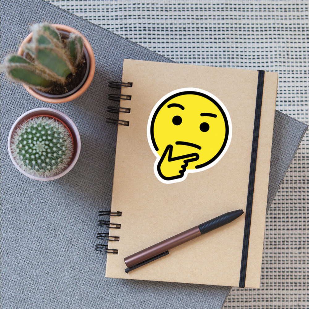 Thinking Face Moji Sticker - Emoji.Express - white matte