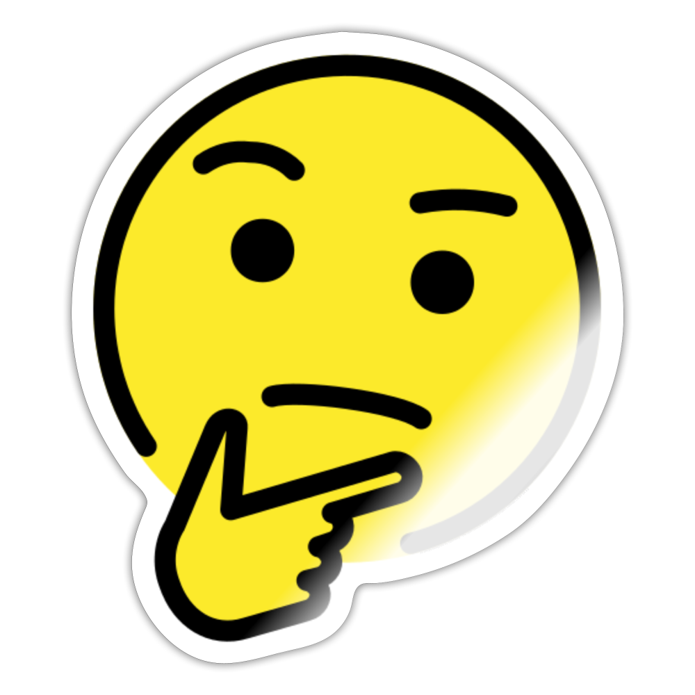 Thinking Face Moji Sticker - Emoji.Express - white glossy