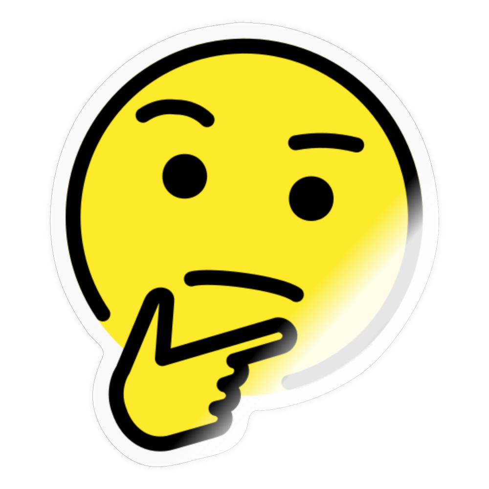 Thinking Face Moji Sticker - Emoji.Express - transparent glossy