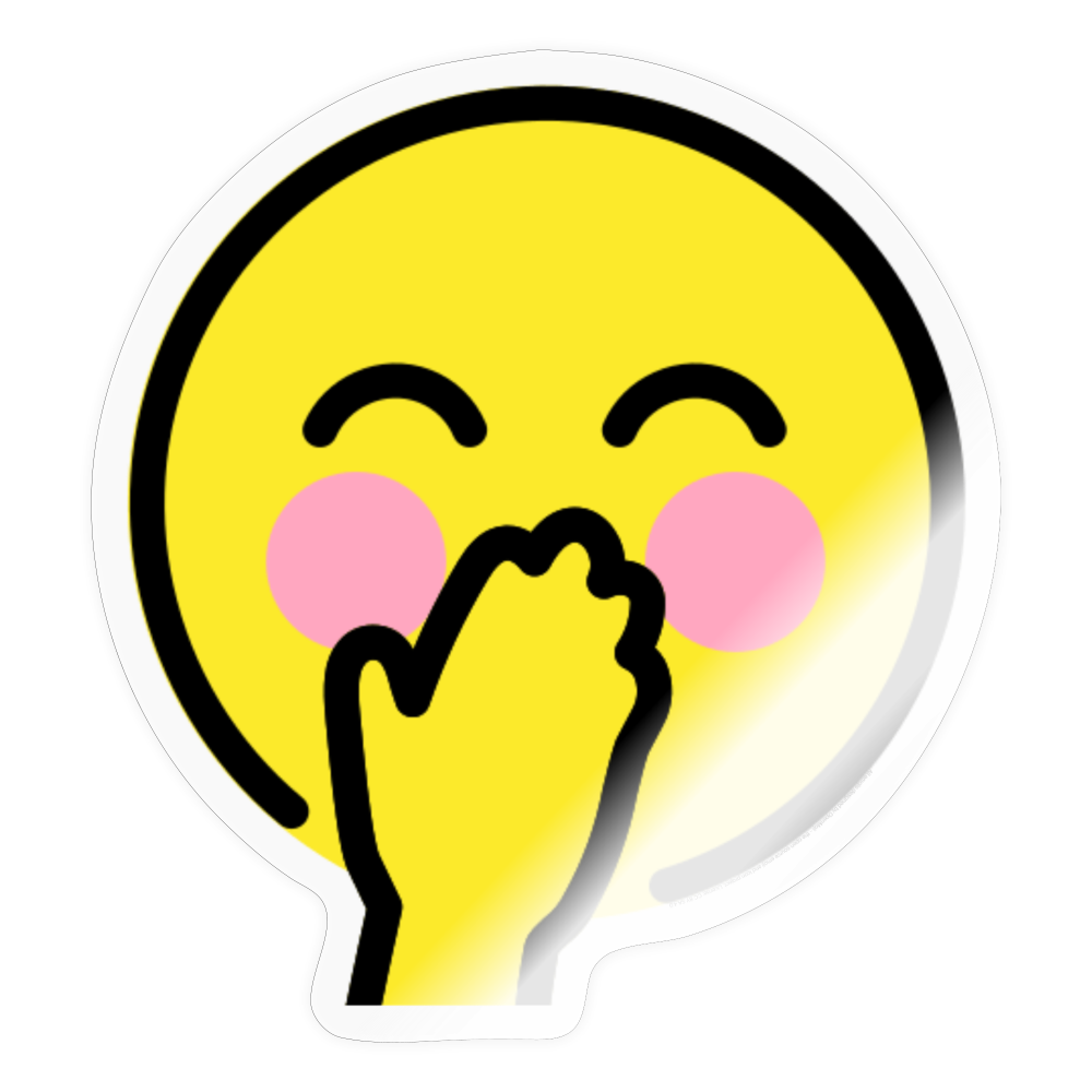 Face with Hand Over Mouth Moji Sticker - Emoji.Express - transparent glossy