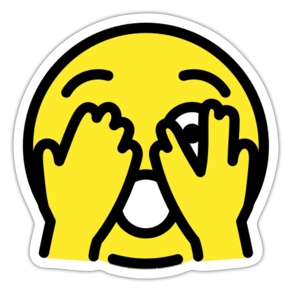 Face with Peeking Eye Moji Sticker - Emoji.Express - white matte